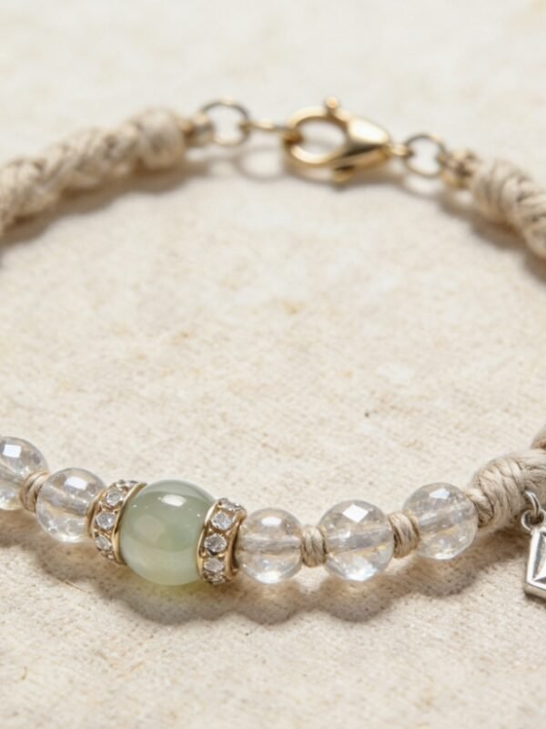 Minimalist Jute & Crystal Bracelet