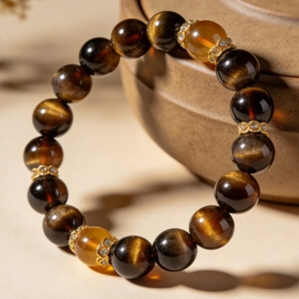 Amber Glow Beaded Bracelet